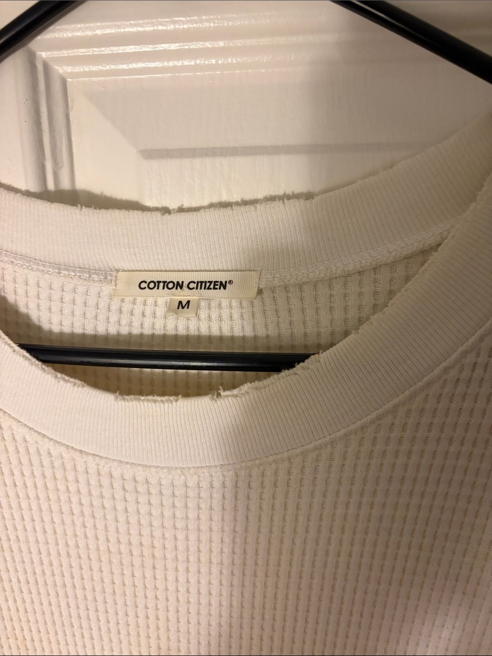 Cotton Citizen Cream Distressed Waffle-Knit Maxi Dress
